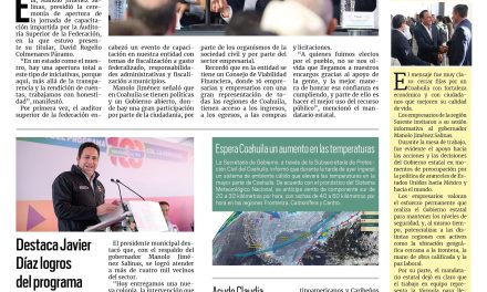 Portada RCG Media [10 de abril de 2025] En Coahuila trabajamos con honestidad: Manolo Jiménez; entrega Tomás Gutiérrez equipo para una ciudad limpia y ordenada y más…