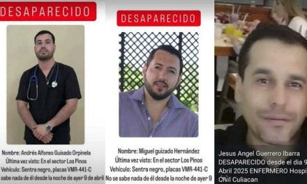 Desaparecen tres trabajadores del Hospital Civil de Culiacán; los buscan desde el 9 de abril