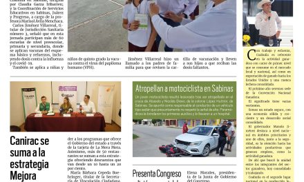 Portada RCG Carbonífera [8 de mayo de 2025] Realizan jornada de vacunación en escuelas de la región; Maniquí colgado causa pánico en Nueva Rosita y más…