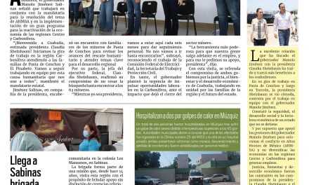 Portada RCG Carbonífera [17 de mayo de 2025] Vamos a reactivar AHMSA y la economía de la región: contará Sabinas con un Centro de Medicina Preventiva y más…