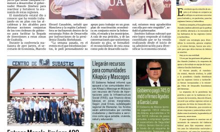 Portada RCG Carbonífera [23 de mayo de 2025] Respalda presidenta proyecto del gobernador para las regiones Centro y Carbonífera; entrega Manolo Jiménez 400 toros a productores de Coahuila y más…