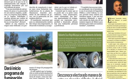 Portada RCG Carbonífera [28 de mayo de 2025] Coloca Manolo Jiménez la primera piedra de Bühler; dará inicio programa de fumigación en Sabinas y más…