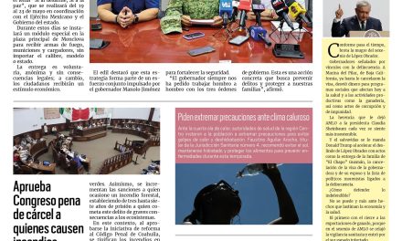 Portada RCG Centro [14 de mayo de 2025] Inicia Carlos Villarreal campaña de canje de armas; arrancan obra de pavimentación en Monclova y más…