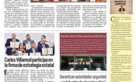 Portada RCG Centro [30 de mayo de 2025] Pacto Coahuila blinda la estabilidad laboral del estado; Carlos Villarreal participa en la firma de estrategia estatal y más…