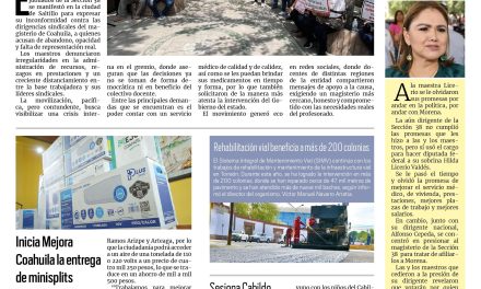 Portada RCG Lagunera [ 3 de mayo 2025] Maestros se manifiestan contra el magisterio; investigan casos de abuso con apoyo interinstitucional y más…