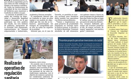 Portada RCG Lagunera [9 de mayo de 2025] Fortalece Manolo Jiménez el modelo de seguridad para Torreón; participa el IMET en proceso de evaluación de la Universidad Iberoamericana y más…