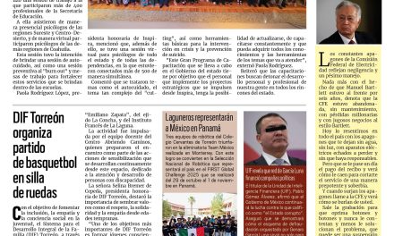 Portada RCG Lagunera [25 de mayo de 2025] Inspira Coahuila continúa con el Gran Programa de Capacitación; Preparan actividades recreativas para toda la familia en Paseo Colón y más…