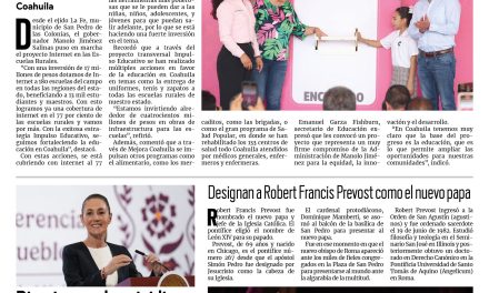 Portada RCG Nacional e Internacional [9 de mayo de 2025] Da inicio Manolo Jiménez al proyecto de Internet en las Escuelas Rurales; disminuyen homicidios en el país en siete meses y más…