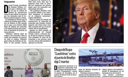 Portada RCG Nacional e Internacional [18 de mayo de 2025] Trump arremete contra Walmart por alza de precios tras aranceles; Sheinbaum restituye tierras a pueblos ódami y rarámuri y más…