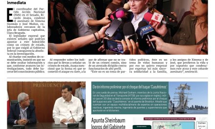 Portada RCG Nacional e Internacional [21 de mayo de 2025] Señala Ricardo Anaya crimen de estado por el asesinato de funcionarios; critican a Noroña por obligar a un ciudadano a disculparse con él y más…