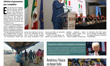 Portada RCG Nacional e Internacional [23 de mayo de 2025] Reducción del impuesto a remesas no es positivo: Ebrard; exigen extrabajadores de AHMSA transparencia en proceso de quiebra y más…
