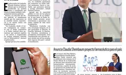 Portada RCG Nacional e Internacional [29 de mayo de 2025] Coahuila no tiene candidatos al Poder Judicial con nexos con el crimen; WhatsApp pone a prueba función para cerrar sesión y más…