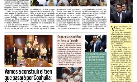 Portada RCG Media [22 de mayo de 2025] Inicia la estrategia Obras Sociales a Pasos de Gigante en Saltillo; vamos a construir el tren que pasará por Coahuila: Manolo Jiménez y más…