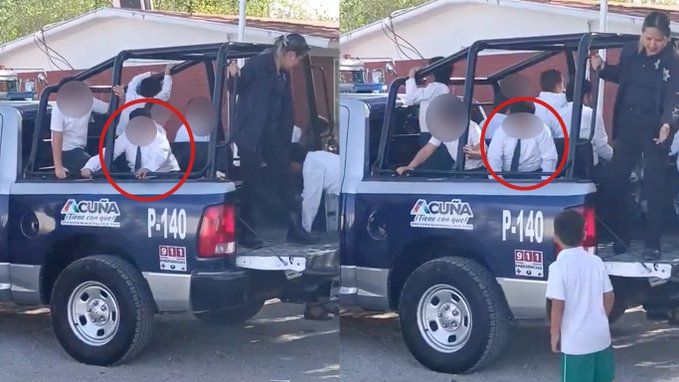 Niño es ‘levantado’ por policías de Acuña… todo por vender dulces en la escuela