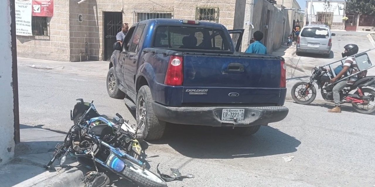 Menor causa accidente en Parras de la Fuente.