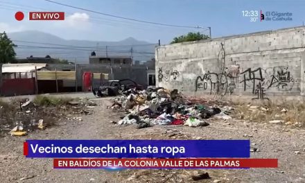Saltillo: vecinos convierten baldío en basurero en Valle de las Palmas