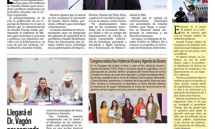 Portada RCG Carbonífera [12 de junio de 2025] Niega SRE presiones de EE. UU. para investigar a funcionarios; llegará el Dr. Vagón por segunda ocasión a Coahuila y más…