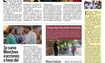 Portada RCG Centro [5 de junio de 2025] Presenta Manolo Jiménez agenda ambiental para Coahuila; se suma Monclova a acciones a favor del ecosistema y más…