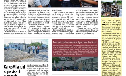 Portada RCG Centro [21 de junio de 2025] NBA, estado y municipio inauguran canchas de basquetbol en Saltillo; reconocen a estudiantes de Frontera que competirán en certámenes estatales y más…