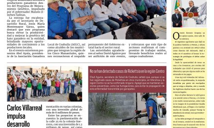 Portada RCG Centro [22 de junio de 2025] Gobierno de Coahuila impulsa con apoyos al sector ganadero; Se reforzará la vigilancia en escuelas en vacaciones y más…