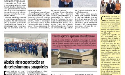 Portada RCG Centro [24 de junio de 2025] Avanzan grandes obras en todo Coahuila: Manolo Jiménez; alcalde inicia capacitación en derechos humanos para policías y más…