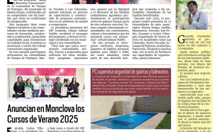 Portada RCG Centro [29 de junio de 2025] DIF Coahuila arranca el programa ‘Salud y bienestar Comunitario’; Egresarán 46 cadetes de la Academia de Policía de Monclova y más…