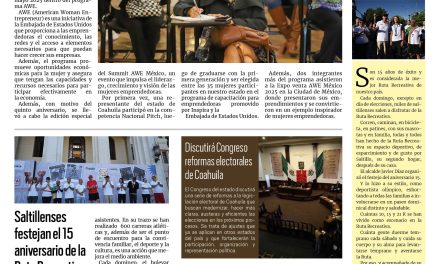 Portada RCG Centro [30 de junio de 2025] Inspira Coahuila impulsa la participación de las mujeres en el programa AWE; saltillenses festejan el 15 aniversario de la Ruta Recreativa y más…