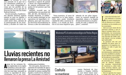 Portada RCG Fronteriza [2 de junio de 2025] Participan coahuilenses en elección judicial con orden y paz; lluvias recientes no llenaron la presa La Amistad y más…