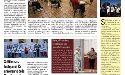 Portada RCG Fronteriza [30 de junio de 2025] Inspira Coahuila impulsa la participación de las mujeres en el programa AWE; saltillenses festejan el 15 aniversario de la Ruta Recreativa y más…