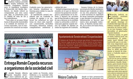 Portada RCG Lagunera [5 de junio de 2025] Presenta Manolo Jiménez agenda ambiental para Coahuila; entrega Román Cepeda recursos a organismos de la sociedad civil y más…