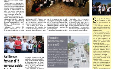 Portada RCG Lagunera [30 de junio de 2025] Inspira Coahuila impulsa la participación de las mujeres en el programa AWE; saltillenses festejan el 15 aniversario de la Ruta Recreativa y más…