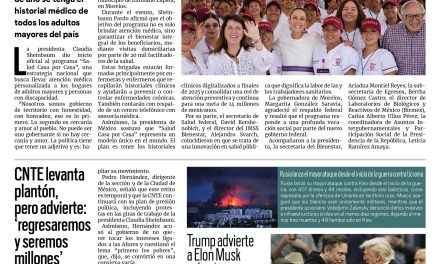 Portada RCG Nacional e Internacional [8 de junio de 2025] Sheinbaum lanza el programa ‘Salud Casa por Casa’; CNTE levanta plantón, pero advierte: ‘regresaremos y seremos millones’ y más…