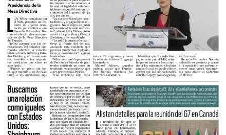 Portada RCG Nacional e Internacional [12 de junio de 2025] Solicita Lilly Téllez destituir a Gerardo Fernández Noroña; Buscamos una relación como iguales con Estados Unidos: Sheinbaum y más…