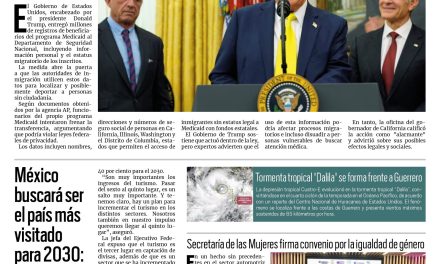 Portada RCG Nacional e Internacional [14 de junio de 2025] Entregan datos de extranjeros inscritos al Medicaid a autoridades migratorias; México buscará ser el país más visitado para 2030: Sheinbaum y más…