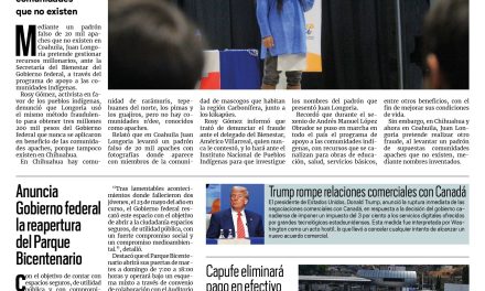 Portada RCG Nacional e Internacional [28 de junio de 2025] Apaches fantasmas; Anuncia Gobierno federal la reapertura del Parque Bicentenario y más…