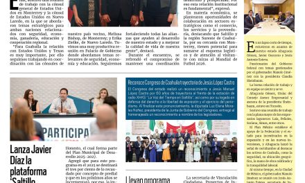 Portada RCG Media [18 de junio de 2025] Coahuila fortalece su relación con Estados Unidos; Lanza Javier Díaz la plataforma ‘Saltillo Participa’ y más…
