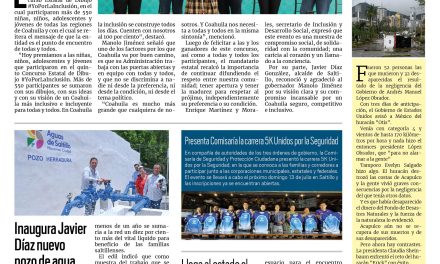 Portada RCG Media [20 de junio de 2025] Reitera Coahuila su compromiso con la inclusión; inaugura Javier Díaz nuevo pozo de agua en Saltillo y más…
