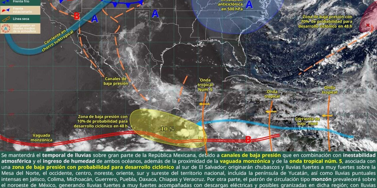 Estado vivirá semana de lluvias y tormentas eléctricas 