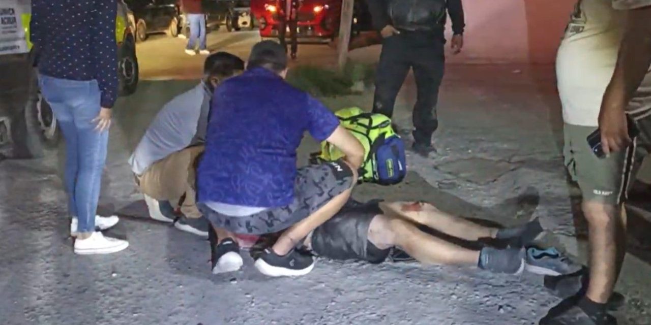 Motociclista derrapa y termina lesionado en Saltillo