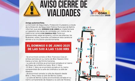 Informa Municipio cierre de calles por la 21K