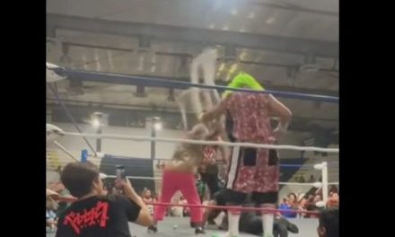 Video: Abuelita se sube al ring a propinarle sillazos a los luchadores