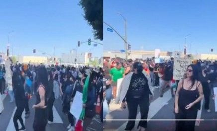 Mexicanos bailan  ‘Payaso de Rodeo’ en plena protesta contra las redadas migratorias en Los Ángeles