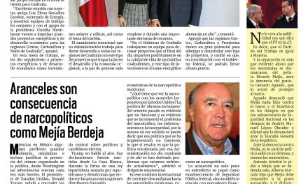 Portada RCG Carbonífera [17 de julio de 2025] ‘Estamos planeando grandes proyectos de energía para Coahuila’; aranceles son consecuencia de narcopolíticos como Mejía Berdeja y más…