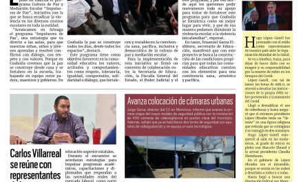 Portada RCG Centro [2 de julio de 2025] Da inicio el programa ‘Impulsores de Paz’; Carlos Villarreal se reúne con representantes de las universidades estatales y más…