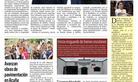 Portada RCG Fronteriza [10 de julio de 2025] Reafirman la alianza por la seguridad de Coahuila; avanzan obras de pavimentación en Acuña y más…