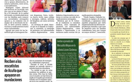 Portada RCG Fronteriza [14 de julio de 2025] Inspira Coahuila lleva beneficios a comunidades rurales; reciben a los rescatistas de Acuña que apoyaron en inundaciones en Texas y más…