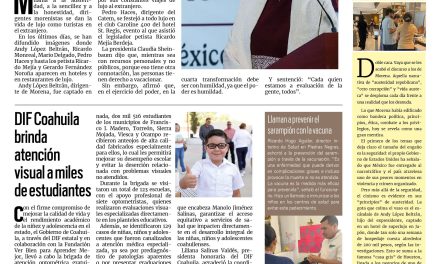 Portada RCG Fronteriza [28 de julio de 2025] Sheinbaum llama a la austeridad y morenistas de lujo; DIF Coahuila brinda atención visual a miles de estudiantes y más…