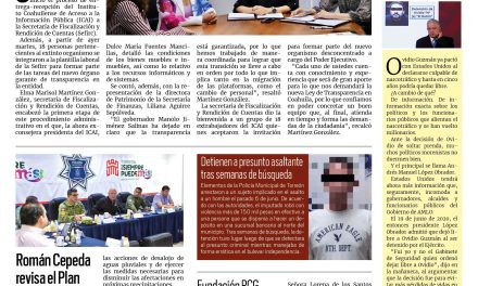Portada RCG Lagunera [3 de julio de 2025] Inicia entrega-recepción del ICAI a la Sefirc; Román Cepeda revisa el Plan de Atención de Lluvias y más…