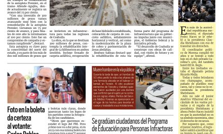 Portada RCG Lagunera [4 de julio de 2025] Supervisa Manolo Jiménez la rehabilitación de la autopista Premier; foto en la boleta da certeza al votante: Carlos Robles y más…