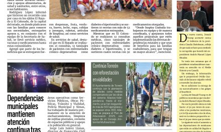 Portada RCG Lagunera [14 de julio de 2025] Inspira Coahuila lleva beneficios a comunidades rurales; dependencias municipales mantienen atención continua tras lluvias y más…